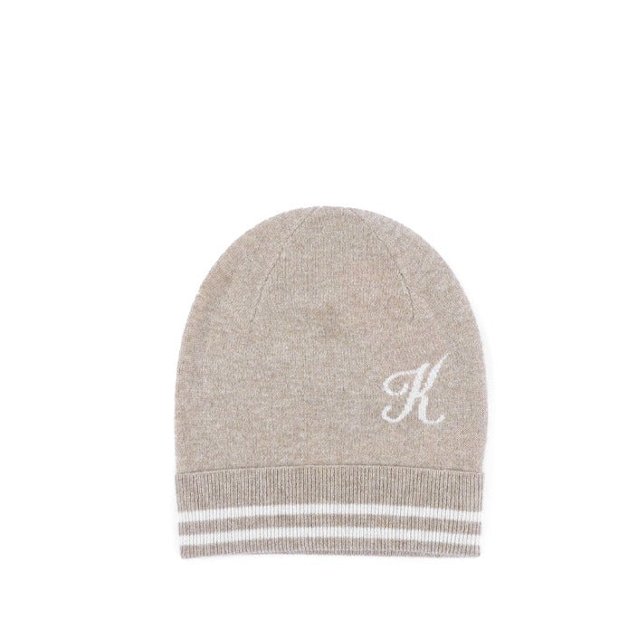 Crown of Edinburgh Cashmere - Crown of Edinburgh Cashmere Monogrammed Beanie BRUNTSFIELD CAMEL K