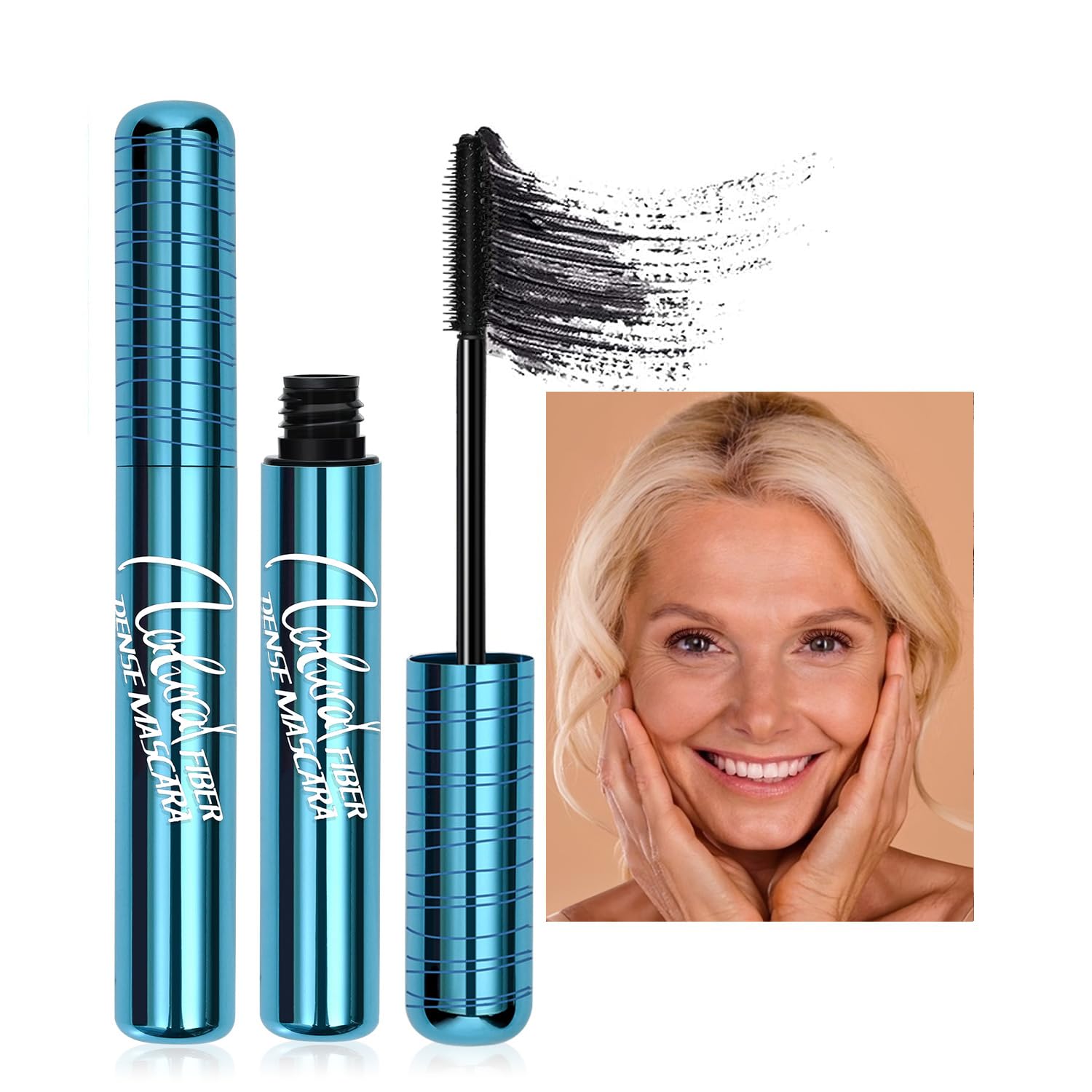 Mascara for Older Women, Black Mascara for Seniors with Thinning Lashes Waterproof Volumizing Mascara, Hypoallergenic Mascara for Sensitive Eyes (Pack of 1)