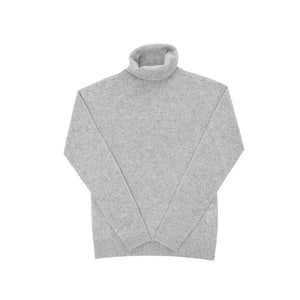 Crown of Edinburgh Cashmere - Crown of Edinburgh Cashmere Womens Turtleneck Sweater COE 0021 LIGHT GREY