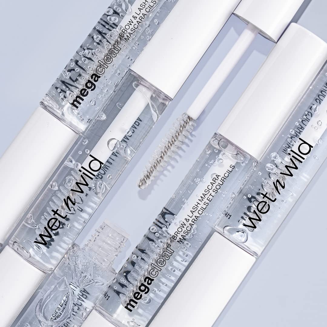 wet n wild Mega Clear Brow & Lash Mascara - Sculpts Brows, Defines Lashes, Conditioning with Soy Protein & Provitamin B5, Primer & Top Coat, Cruelty-Free & Vegan - Clear