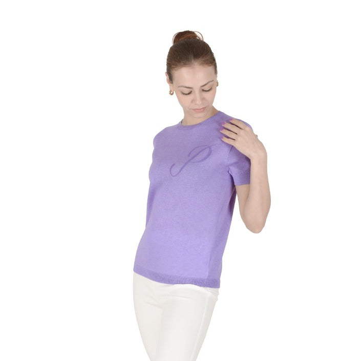 Crown of Edinburgh Cashmere - Crown of Edinburgh Cashmere Short Sleeve ART 003 LILAC LETTER P