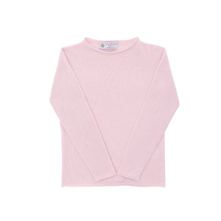 Crown of Edinburgh Cashmere - Crown of Edinburgh Cashmere Womens Boat Neck Sweater COE 0025 LIGHT PINK