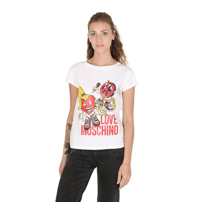 Love Moschino - Love Moschino Womens T-Shirt W 4 F30 1M E 2065 A00 OPTICAL WHITE