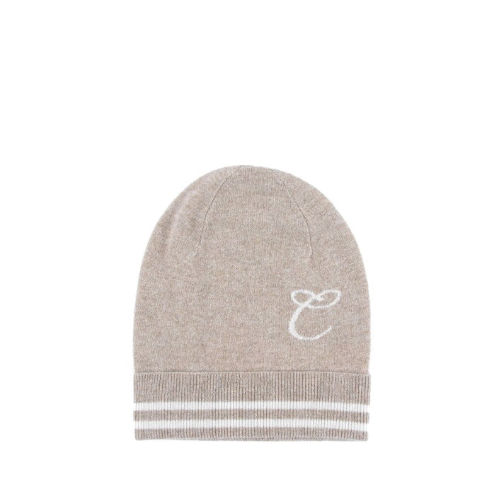 Crown of Edinburgh Cashmere - Crown of Edinburgh Cashmere Monogrammed Beanie BRUNTSFIELD CAMEL C