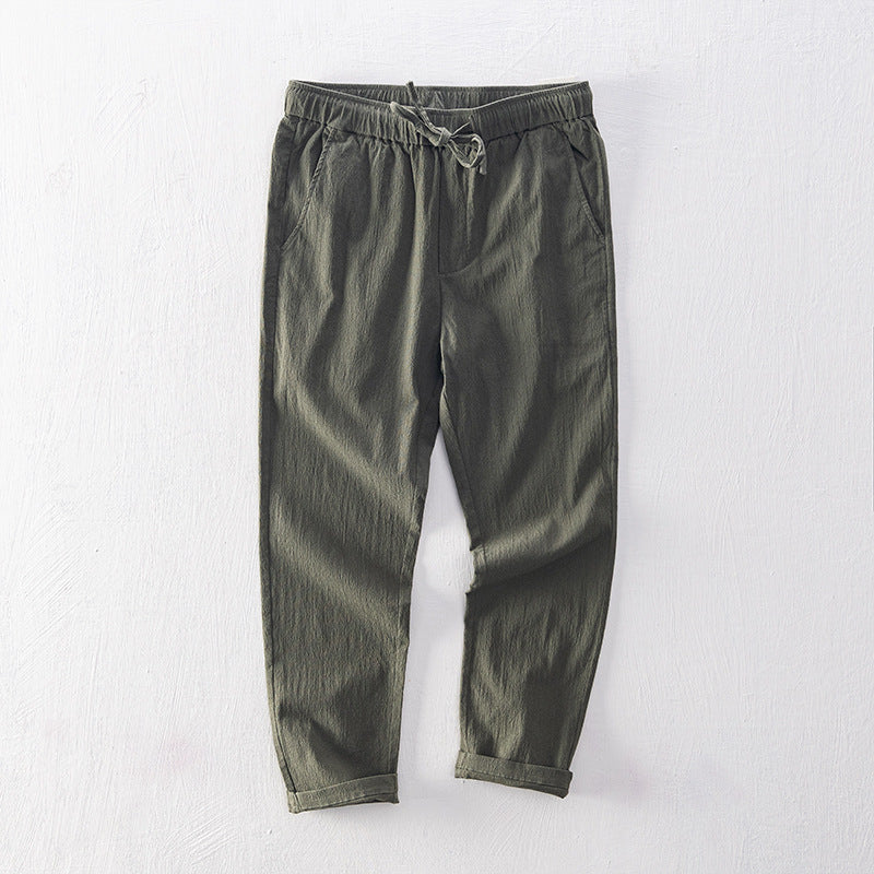 Simple Tether Solid Color Casual Pants Men