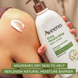 Aveeno Daily Moisturizer, Body Lotion, For Dry Skin, Prebiotic Oat Fragrance Free, 18 fl. oz,