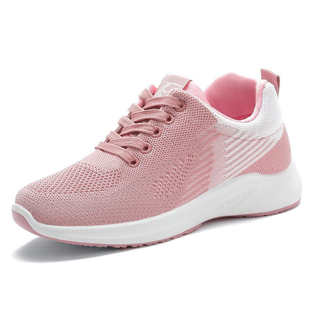 Women's Breathable Flying Woven Lace-up Fashionable Sports Shoes