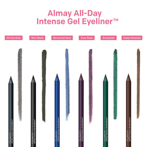 Almay Gel Eyeliner, Waterproof, Fade-Proof Eye Makeup, Easy-to-Sharpen Liner Pencil, 110 Rich Black, 0.045 Oz