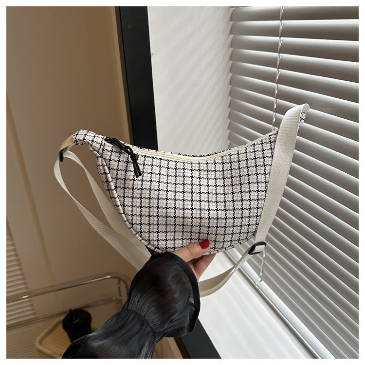 Plaid Trendy Casual Simple Shoulder Crossbody Dumpling Women's Bag