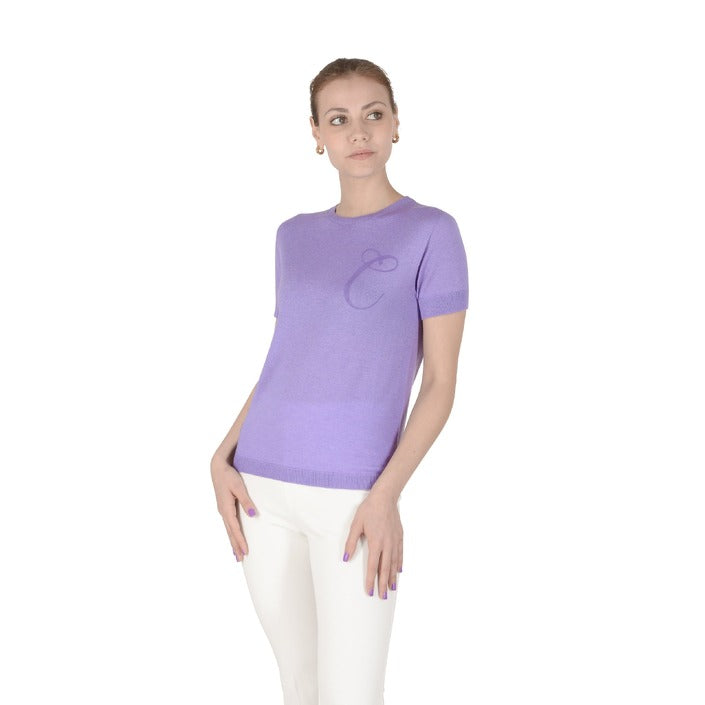 Crown of Edinburgh Cashmere - Crown of Edinburgh Cashmere Short Sleeve ART 003 LILAC LETTER C