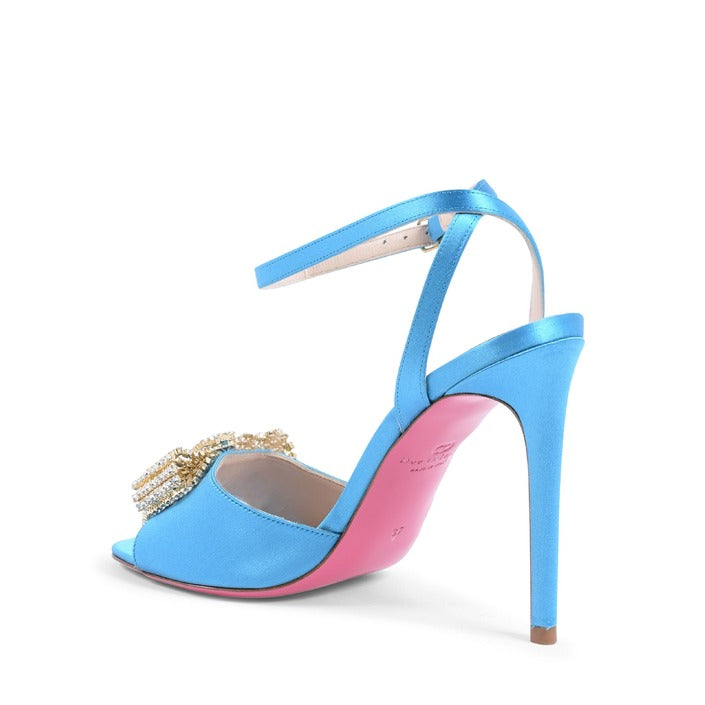 Dee Ocleppo - Satin Bow Sandal - Light Blue