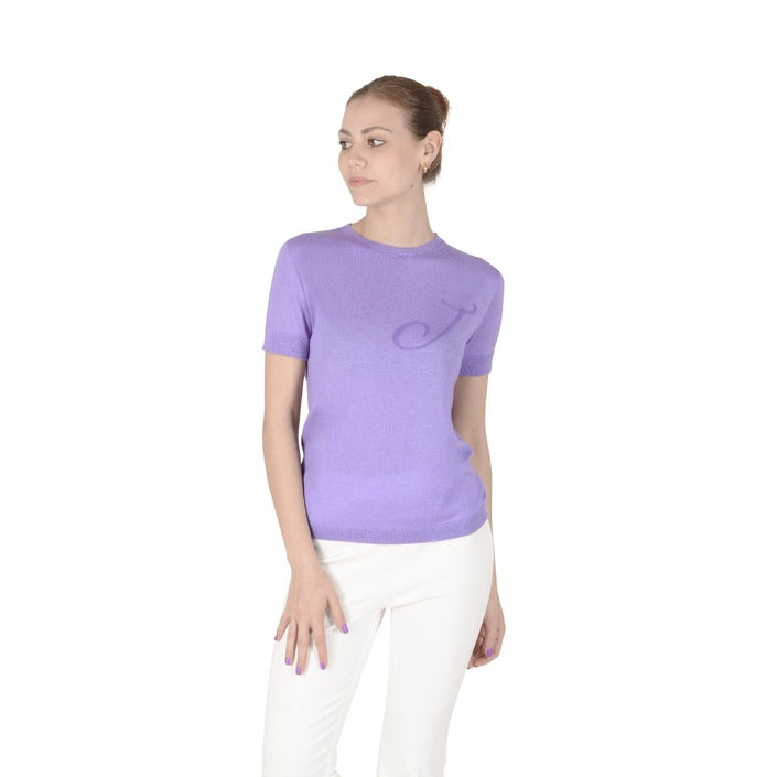 Crown of Edinburgh Cashmere - Crown of Edinburgh Cashmere Short Sleeve ART 003 LILAC LETTER J