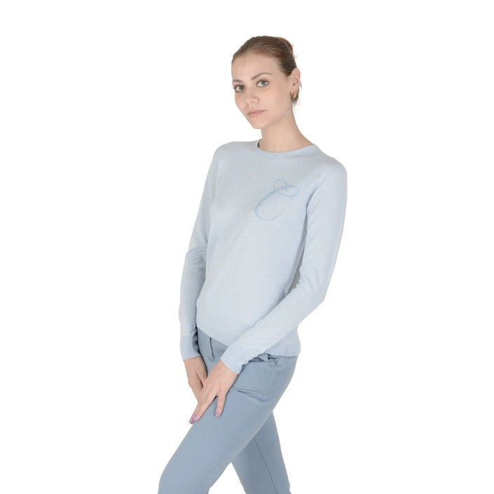 Crown of Edinburgh Cashmere - Crown of Edinburgh Cashmere Long Sleeve ART 004 LIGHT BLUE LETTER C