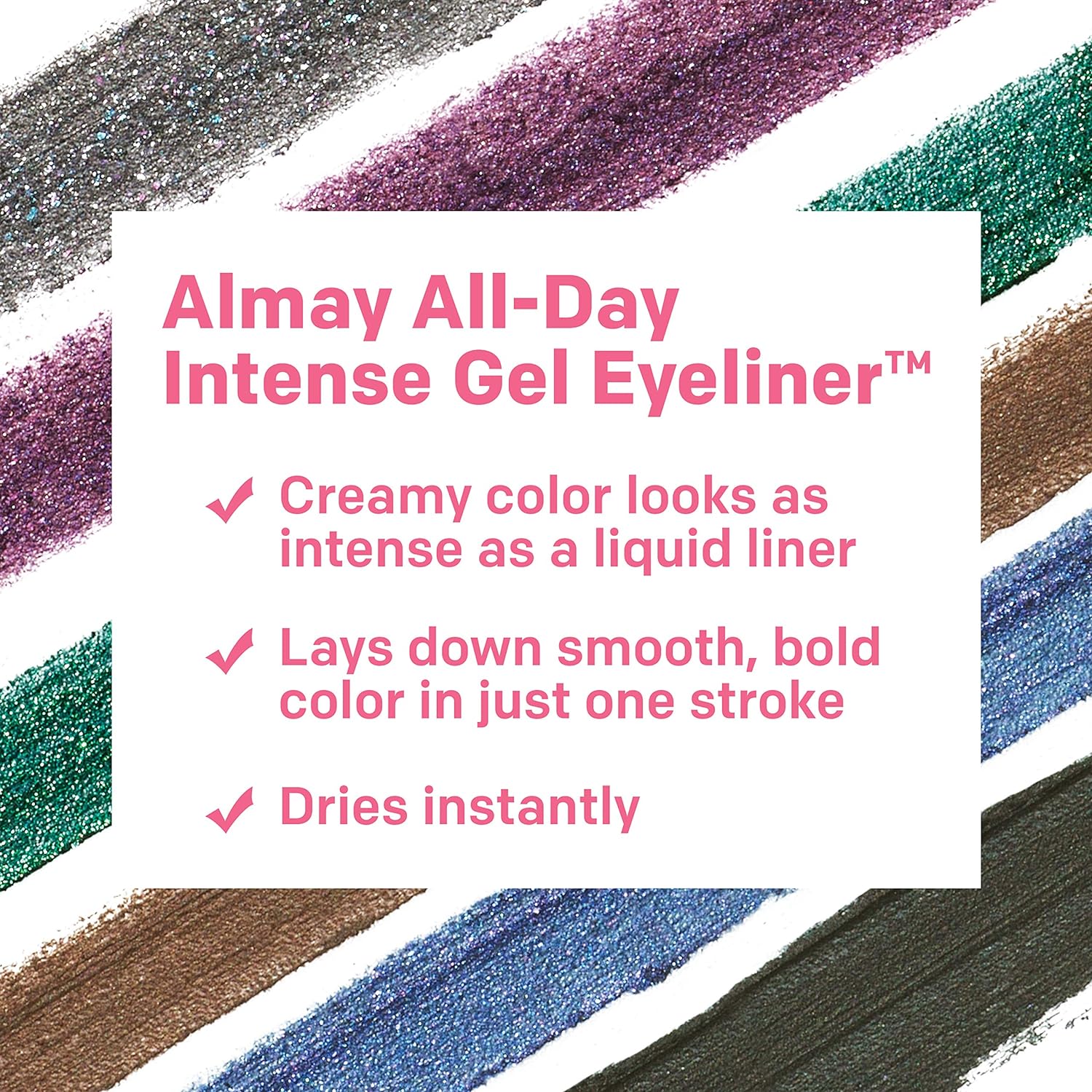 Almay Gel Eyeliner, Waterproof, Fade-Proof Eye Makeup, Easy-to-Sharpen Liner Pencil, 110 Rich Black, 0.045 Oz