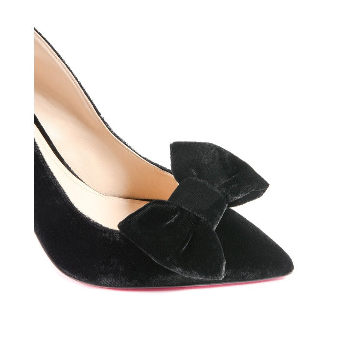 Dee Ocleppo - Ladies Velvet Bow Pump - Black