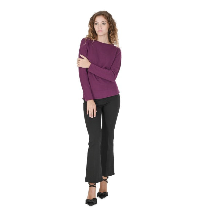 Crown of Edinburgh Cashmere - Crown of Edinburgh Cashmere Womens Boat Neck Sweater COE 0025 PURPLE