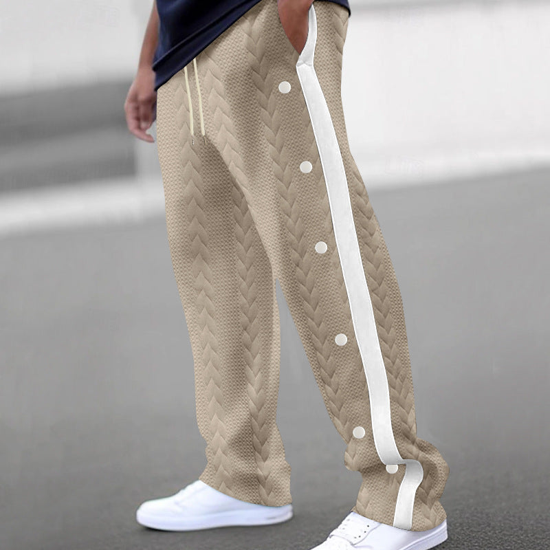 Men's Fashionable Jacquard Button Casual Pants