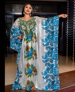 Middle East Sequin Printed Loose Robe African Women's Wear