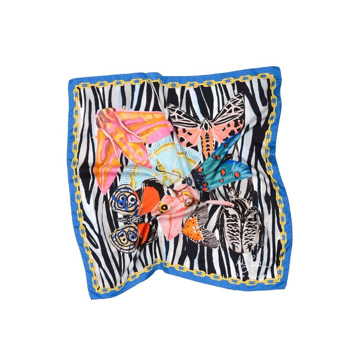 Dee Ocleppo - Dee X Ashley Longshore Blue Zebra Silk Scarf