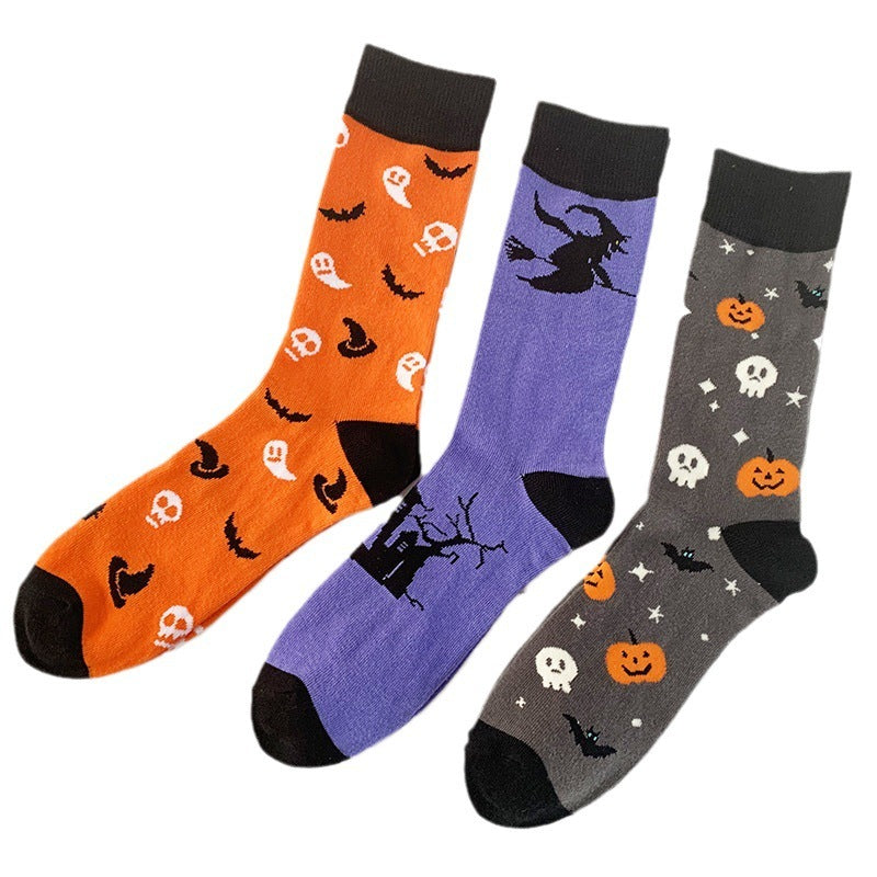 Halloween Cartoon Men's Middle Socks