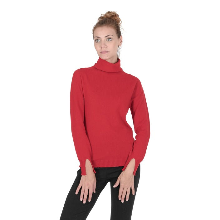 Crown of Edinburgh Cashmere - Crown of Edinburgh Cashmere Womens Turtleneck Sweater COE 0023 RED