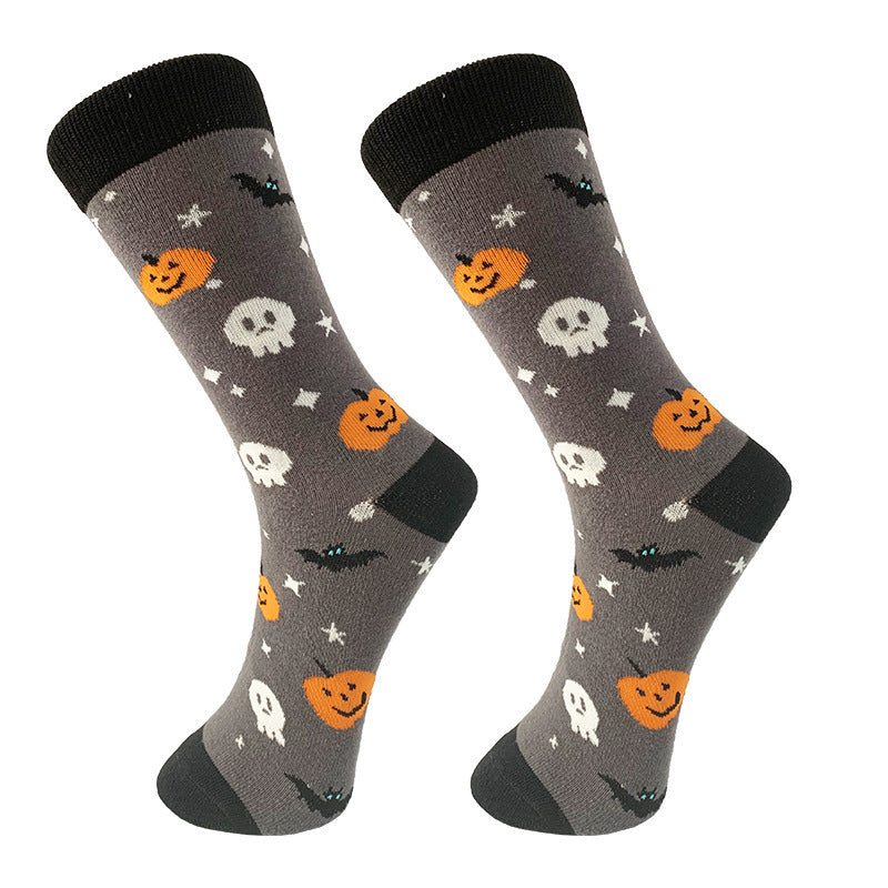 Halloween Cartoon Men's Middle Socks