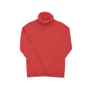 Crown of Edinburgh Cashmere - Crown of Edinburgh Cashmere Womens Turtleneck Sweater COE 0021 RED