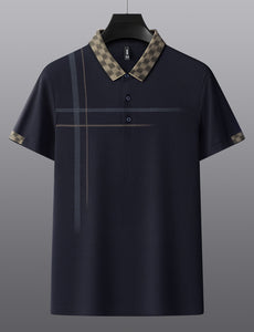 Lapel Embroidery Short Sleeve Casual Men's Business Polo Shirt