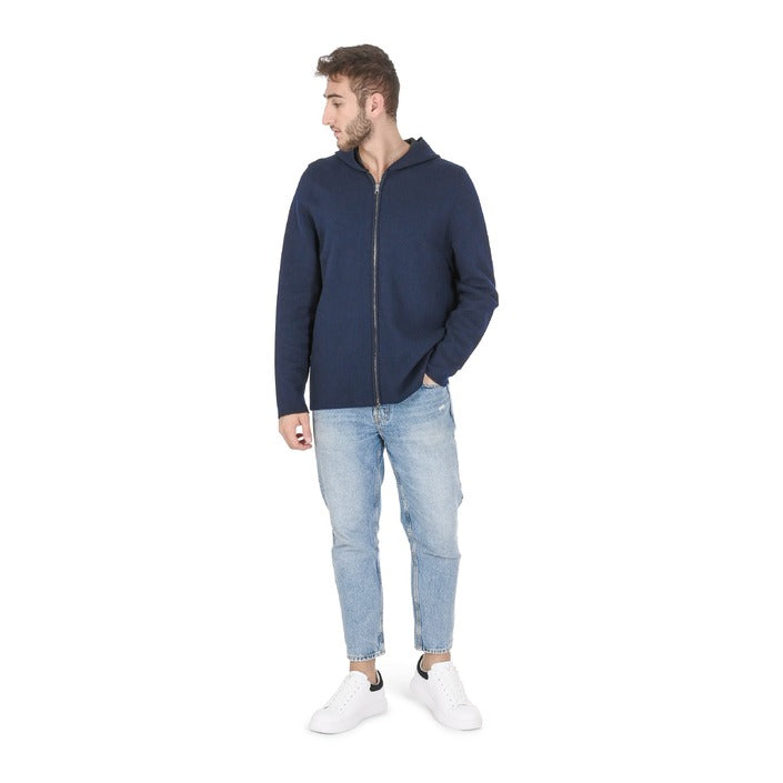 Crown of Edinburgh Cashmere - Crown of Edinburgh Cashmere Mens Hoodie COE 0055 NAVY