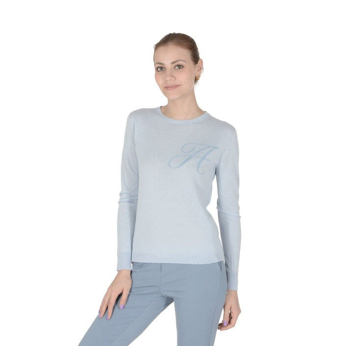 Crown of Edinburgh Cashmere - Crown of Edinburgh Cashmere Long Sleeve ART 004 LIGHT BLUE LETTER A