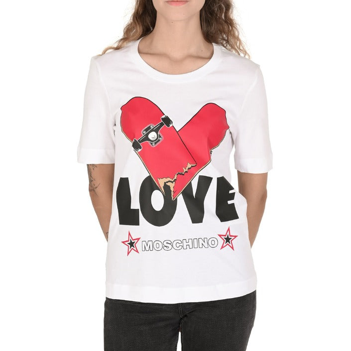 Love Moschino - Love Moschino Womens T-Shirt W 4 F15 3S M 3876 A00 OPTICAL WHITE