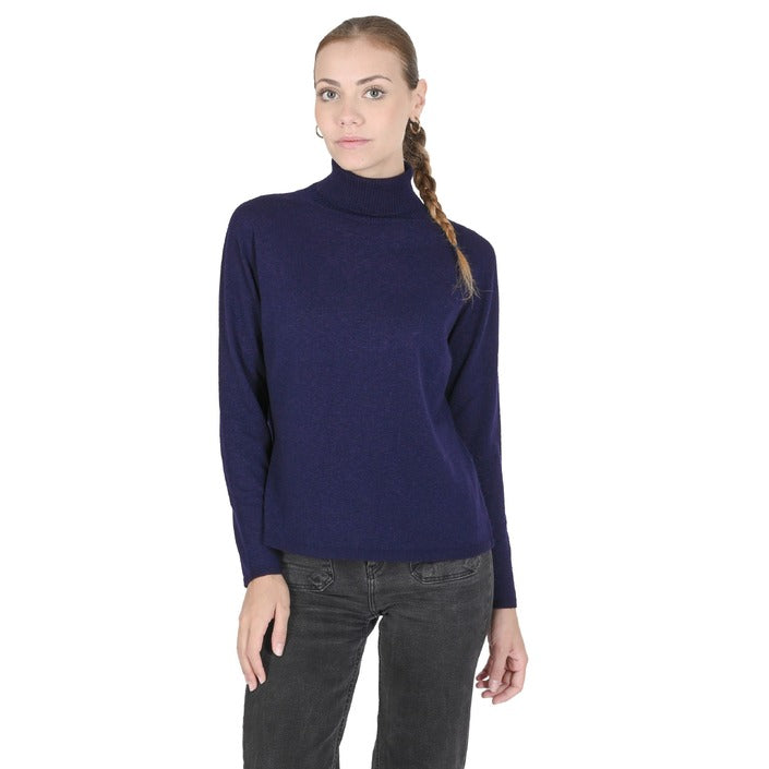 Crown of Edinburgh Cashmere - Crown of Edinburgh Cashmere Womens Turtleneck Sweater COE 0020 NAVY BLUE