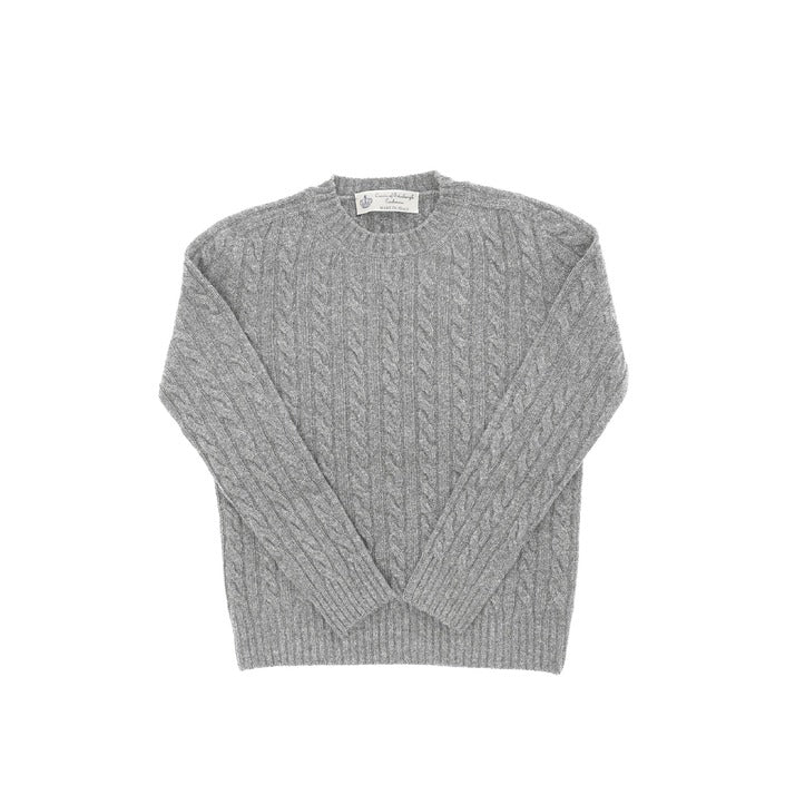 Crown of Edinburgh Cashmere - Crown of Edinburgh Cashmere Womens Round Neck Sweater COE 0013 GREY