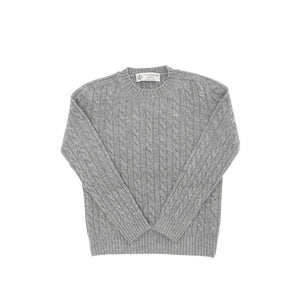 Crown of Edinburgh Cashmere - Crown of Edinburgh Cashmere Womens Round Neck Sweater COE 0013 GREY