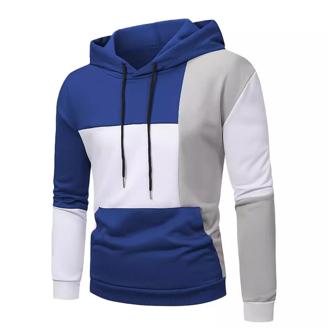 Men's 3D Hooded Sweater With Color Matching Pattern