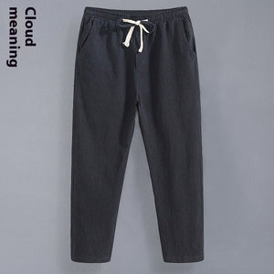 Men's Loose Plus Size Sports Straight Pants Linen Pants Men's Casual Pants