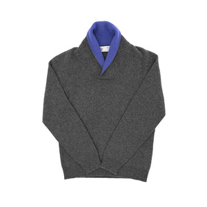 Crown of Edinburgh Cashmere - Crown of Edinburgh Cashmere Mens Shawl Collar Sweater COE 0011 NAVY