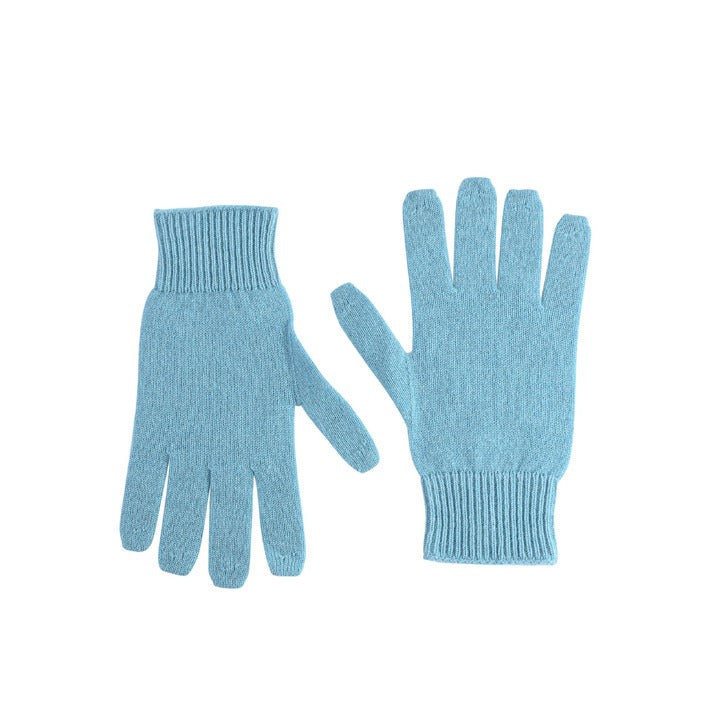 Crown of Edinburgh Cashmere - Crown of Edinburgh Cashmere Womens Short Gloves COE 001 BABY  BLUE