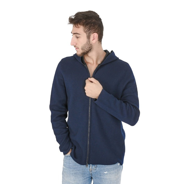 Crown of Edinburgh Cashmere - Crown of Edinburgh Cashmere Mens Hoodie COE 0055 NAVY