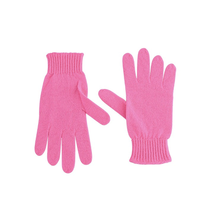 Crown of Edinburgh Cashmere - Crown of Edinburgh Cashmere Womens Short Gloves COE 001 BRIGHT PINK