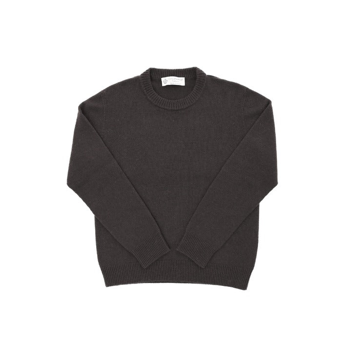 Crown of Edinburgh Cashmere - Crown of Edinburgh Cashmere Mens Round Neck Sweater COE 009 BROWN