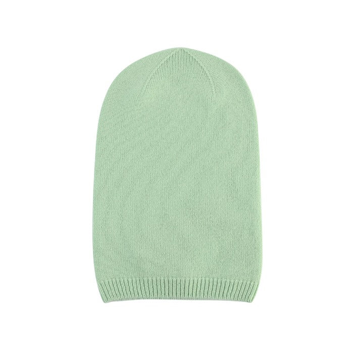 Crown of Edinburgh Cashmere - Crown of Edinburgh Cashmere Womens Slounchy Beanie COE 0044 LIGHT GREEN