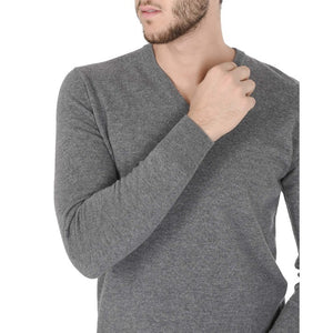 Crown of Edinburgh Cashmere - Crown of Edinburgh Cashmere Mens V Neck Sweater COE 0012 GREY