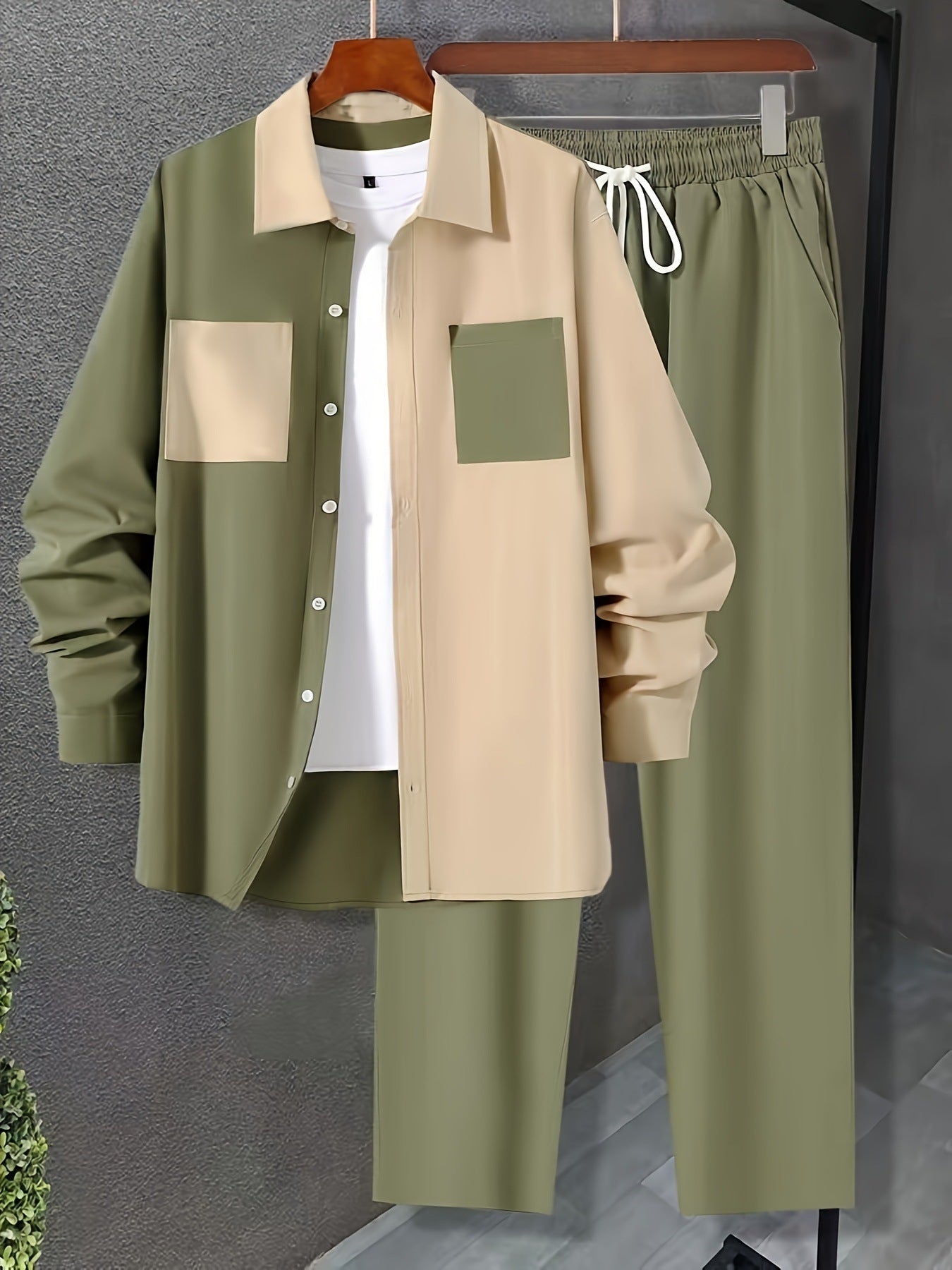 Men's Casual Shirt Pants Suit