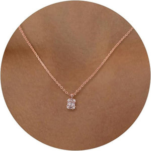 Single Stone Pendant Necklace Elegant Zircon Necklace For Women