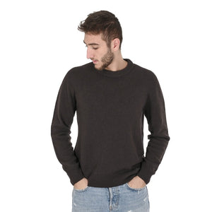 Crown of Edinburgh Cashmere - Crown of Edinburgh Cashmere Mens Round Neck Sweater COE 009 BROWN