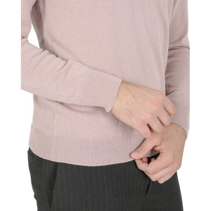 Crown of Edinburgh Cashmere - Crown of Edinburgh Cashmere Mens V Neck Sweater COE 0012 DUSTY PINK