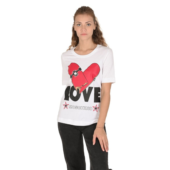 Love Moschino - Love Moschino Womens T-Shirt W 4 F15 3S M 3876 A00 OPTICAL WHITE