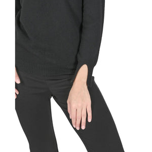 Crown of Edinburgh Cashmere - Crown of Edinburgh Cashmere Womens Turtleneck Sweater COE 0023 BLACK