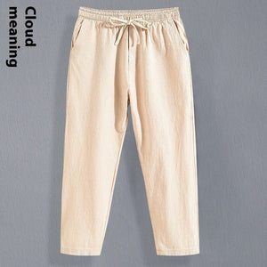 Men's Loose Plus Size Sports Straight Pants Linen Pants Men's Casual Pants